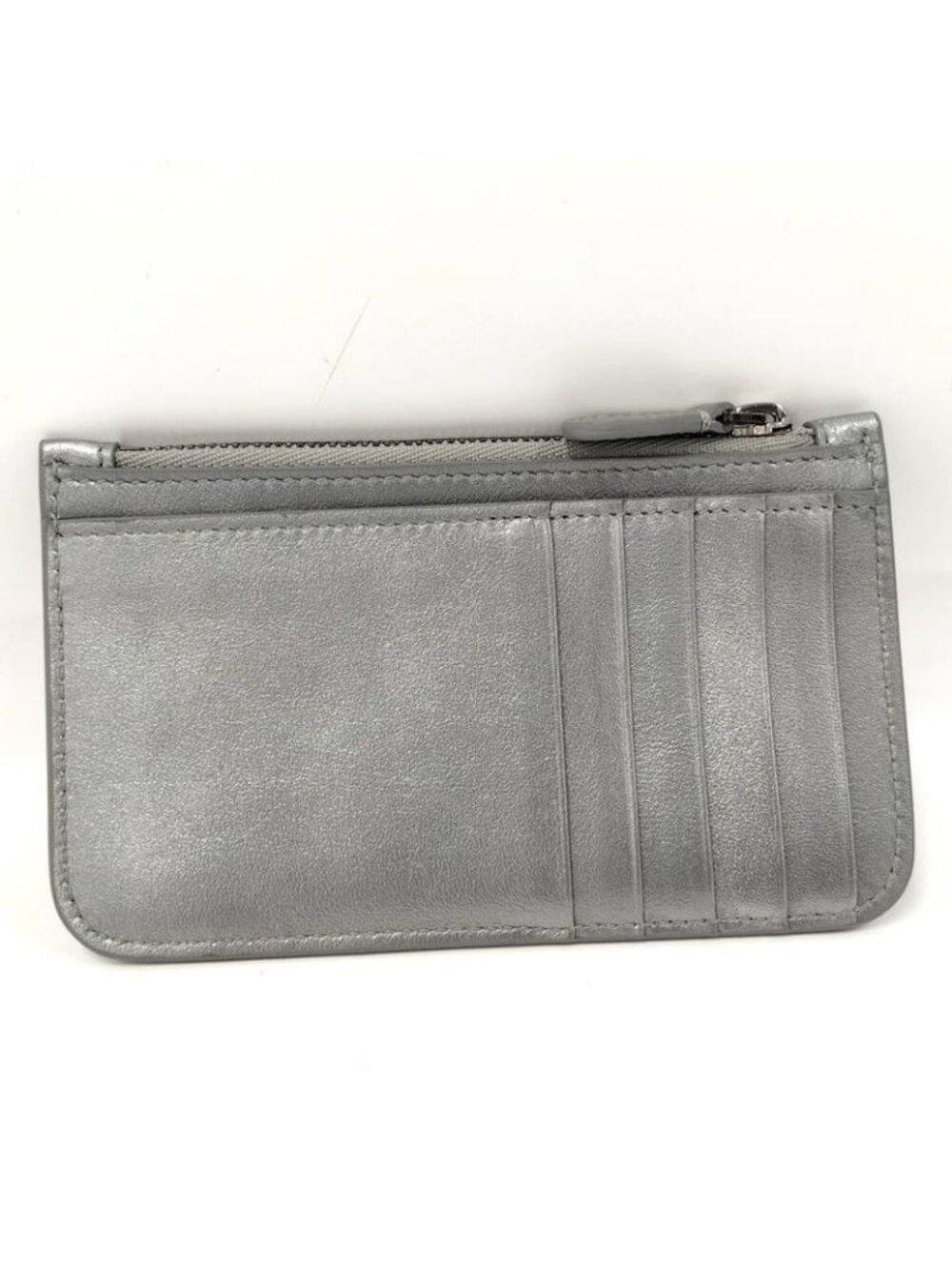 Balenciaga Coin Case Fragment Leather Silver - Picture 2 of 8